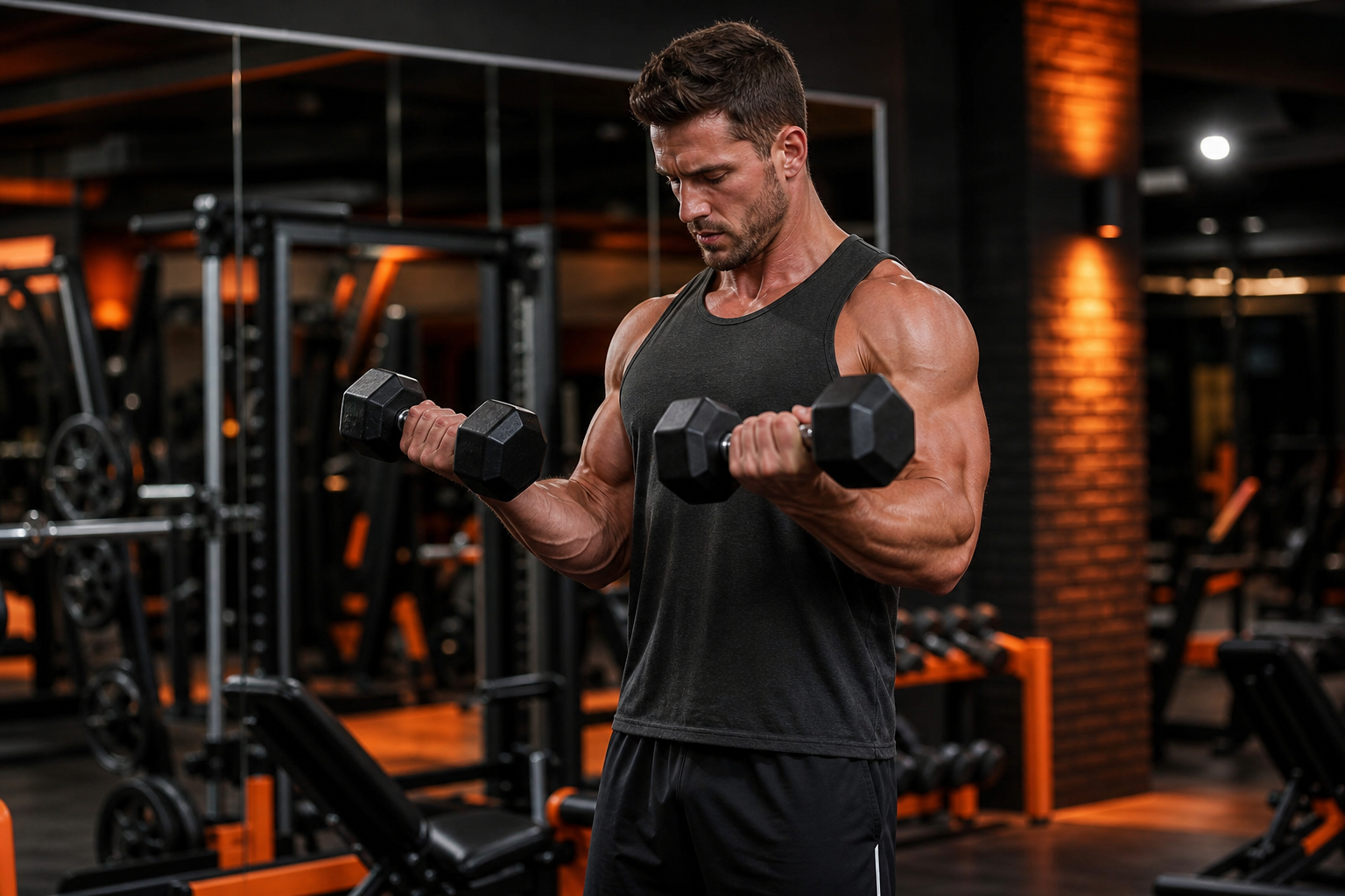 Dumbbell tricep extension overhead with full range of motion
