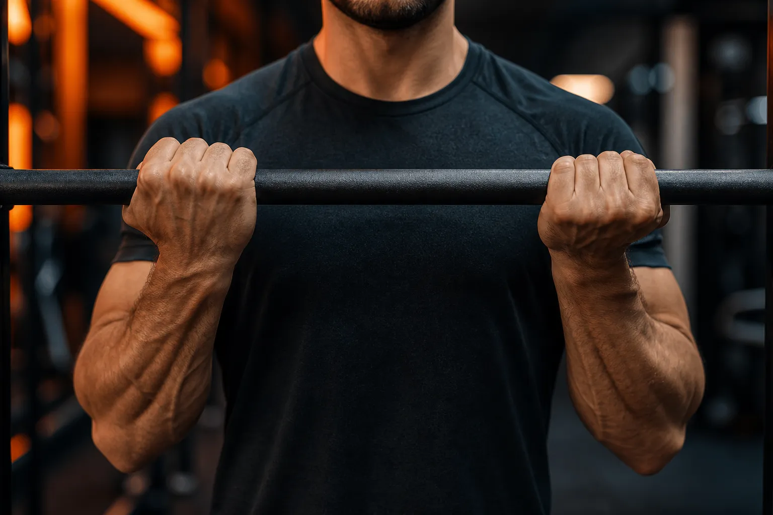 Comparison of overhand pull-up grip and underhand chin-up grip on a horizontal bar