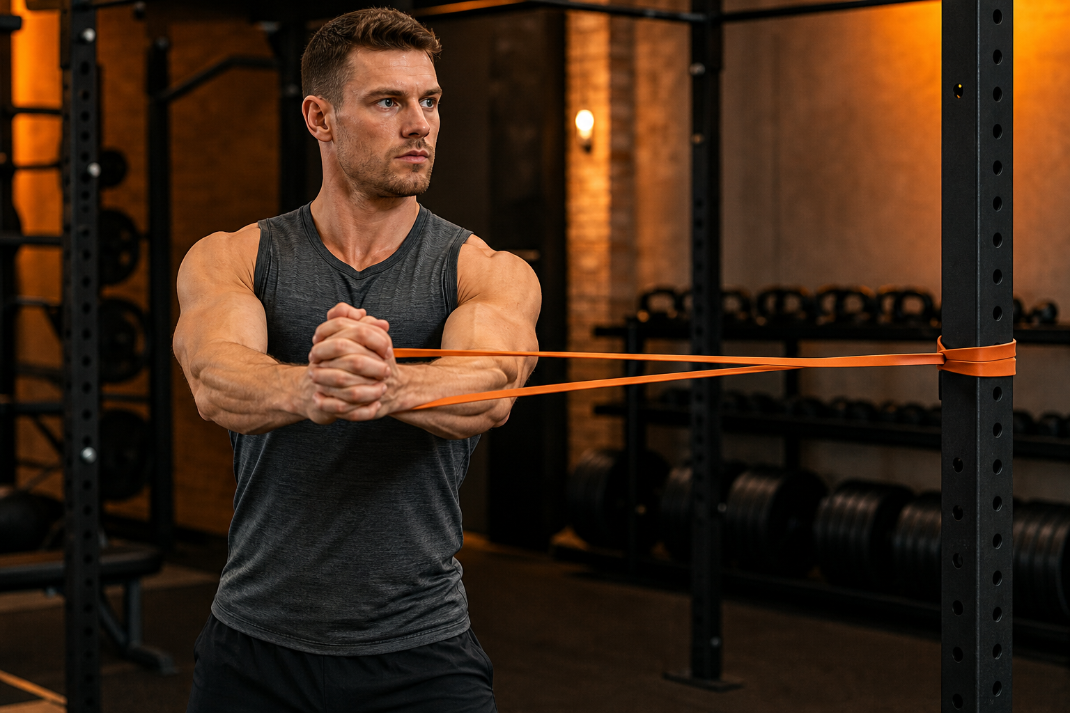 Resistance band dead bug exercise with band anchored behind the head