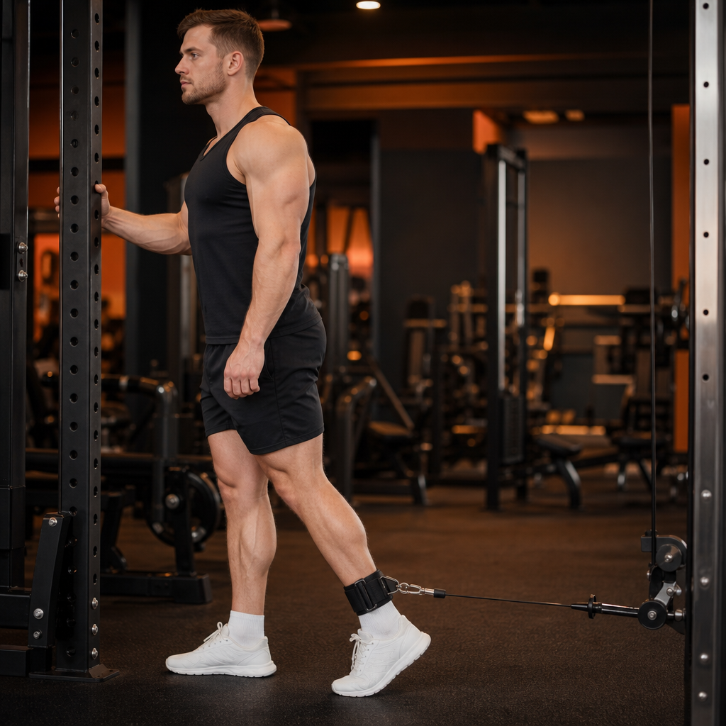 Cable leg curl extended start position