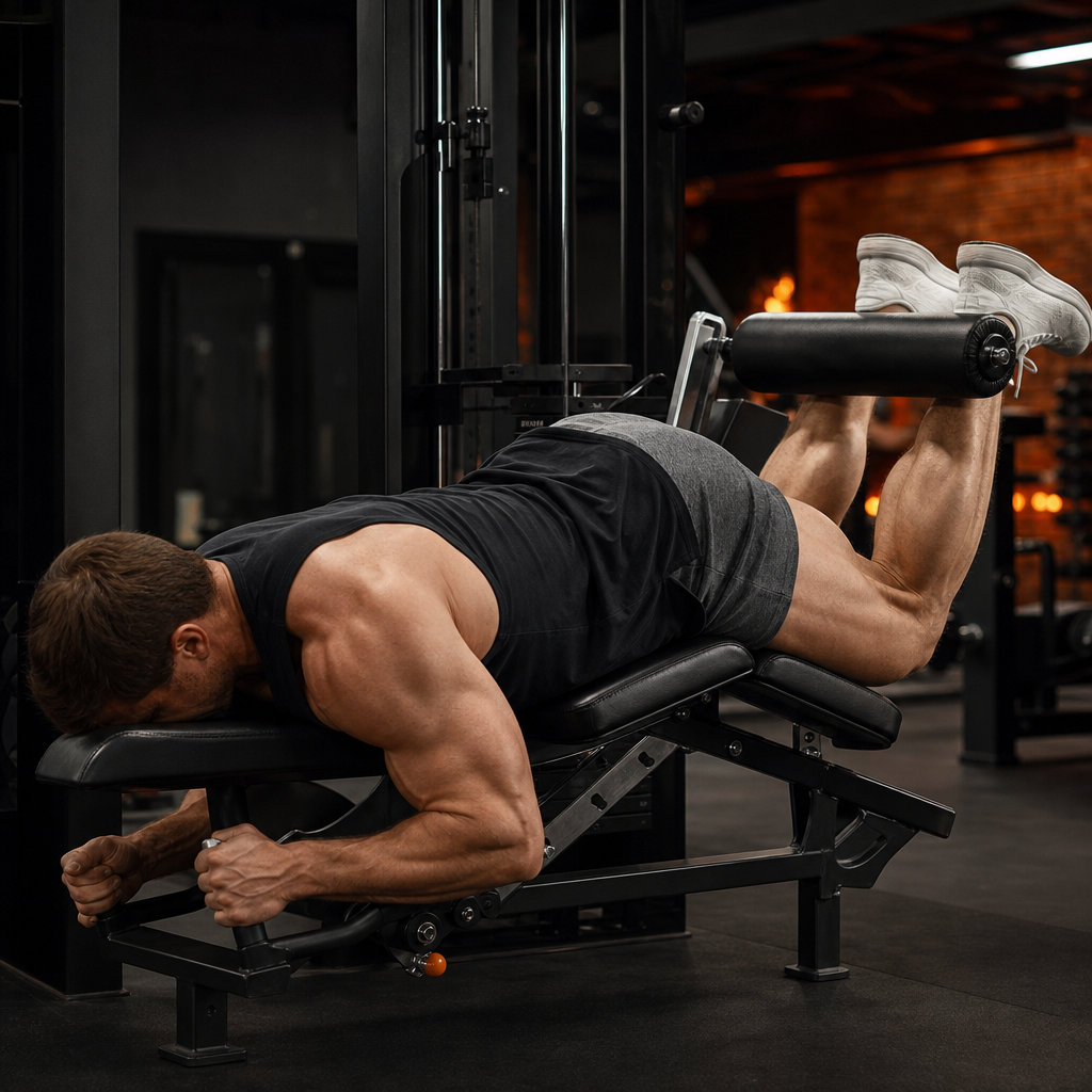 Cable leg curl peak contraction position