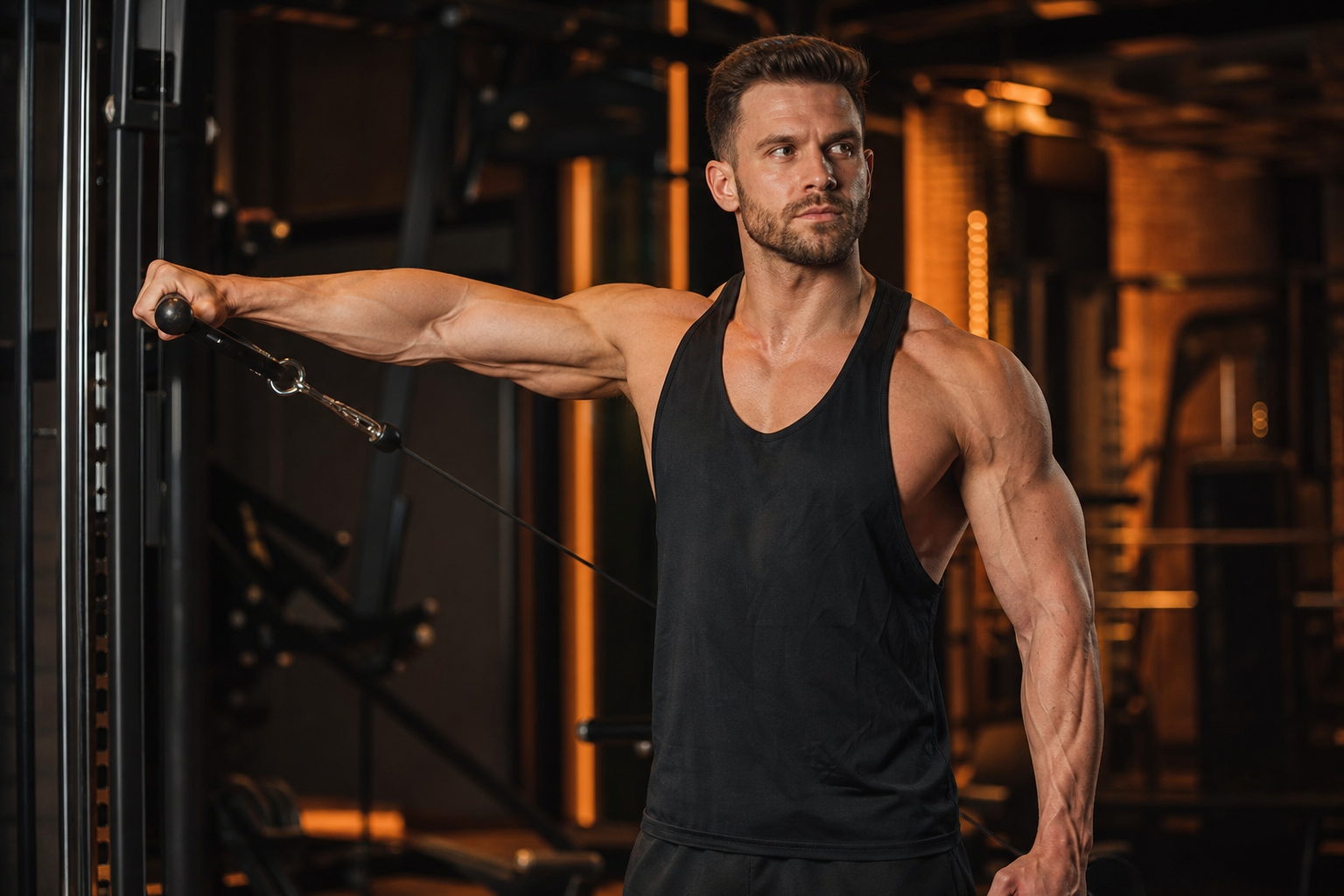 Cable face pull exercise for rear deltoid and rotator cuff
