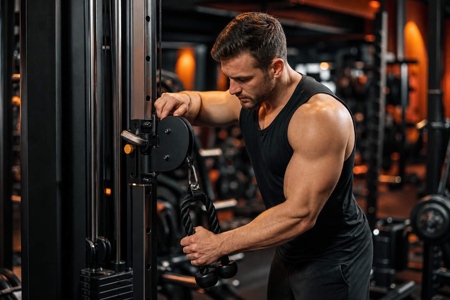 Cable reverse fly from low pulley for rear shoulder development