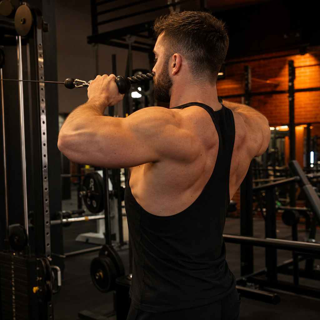 Face pull end position with external rotation