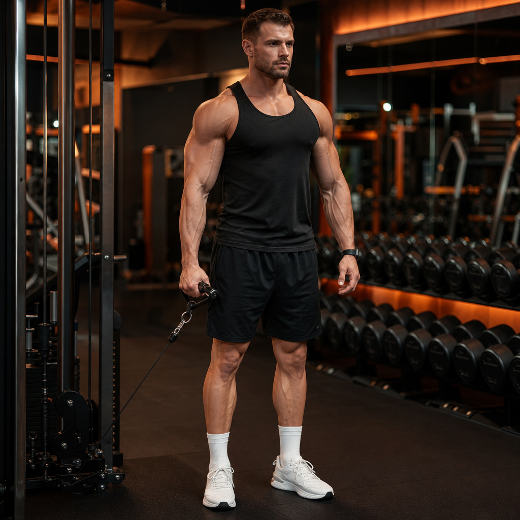 Cable lateral raise bottom starting position