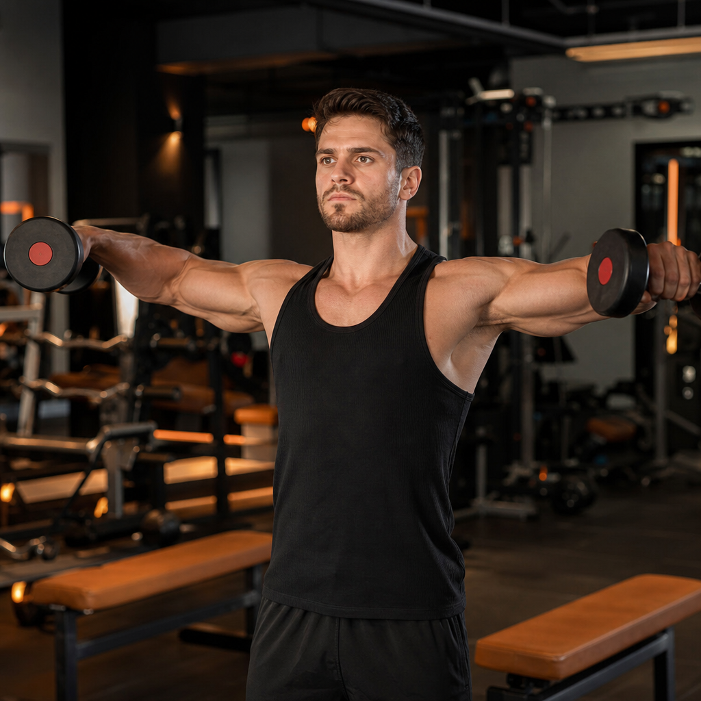 Lateral raise at top contracted position